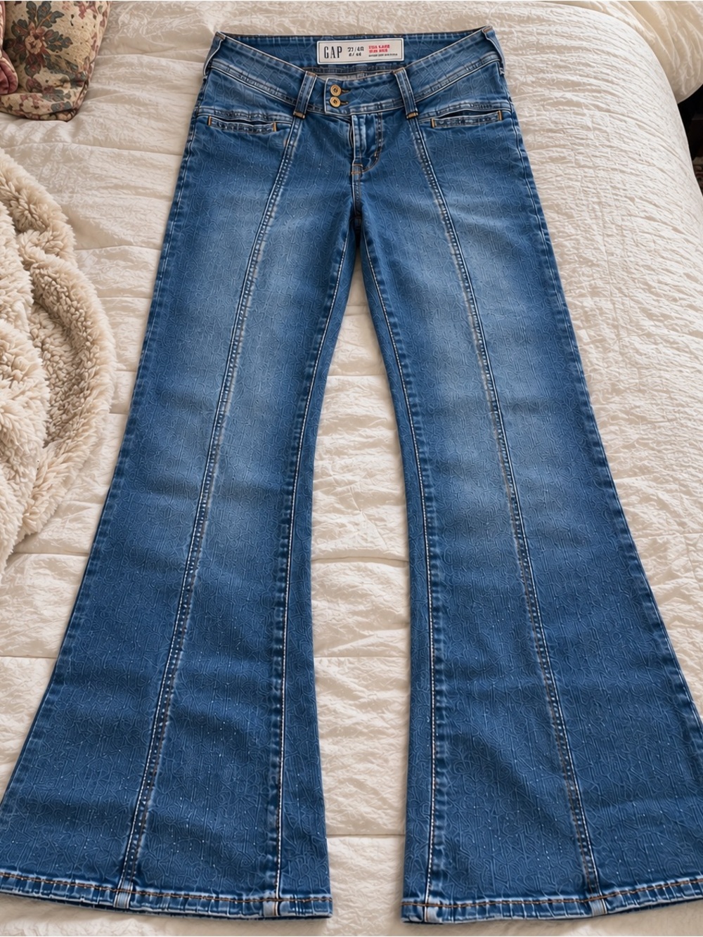 GAP Y2K Flare Low Rise Jeans 27 / 4R Blue Denim